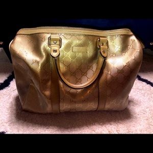 Gold Gucci Boston Bag